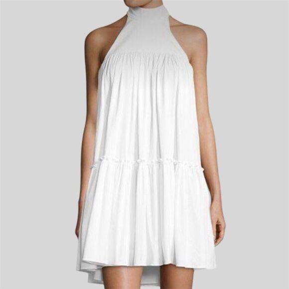 Caroline Constas White Bo Halter Mini Dress Women's Size M - Picture 5 of 16